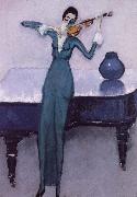 kees van dongen Ibe violin player oil on canvas